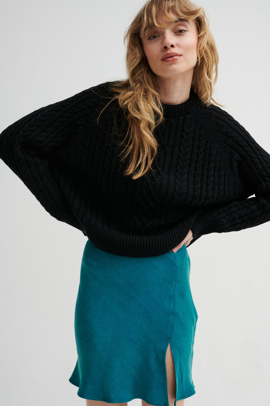 Sweater in organic cotton / 16 / 14 / onyx black