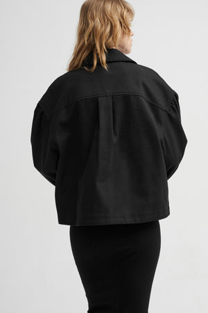 Jacket in diagonal / 18 / 10 / onyx black