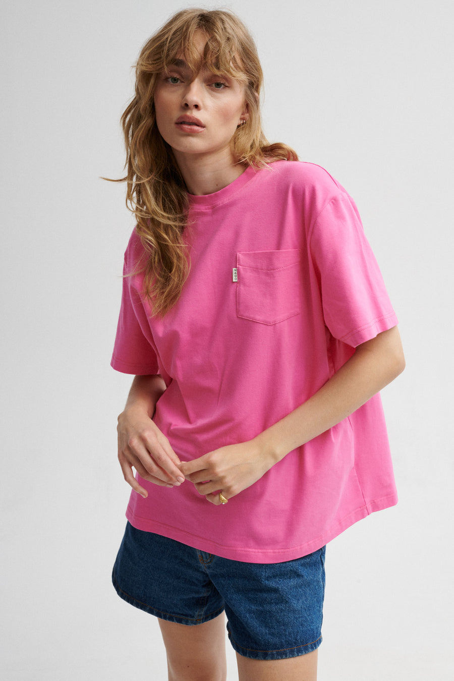 T-shirt in fine cotton / 13 / 28 / bubble gum pink