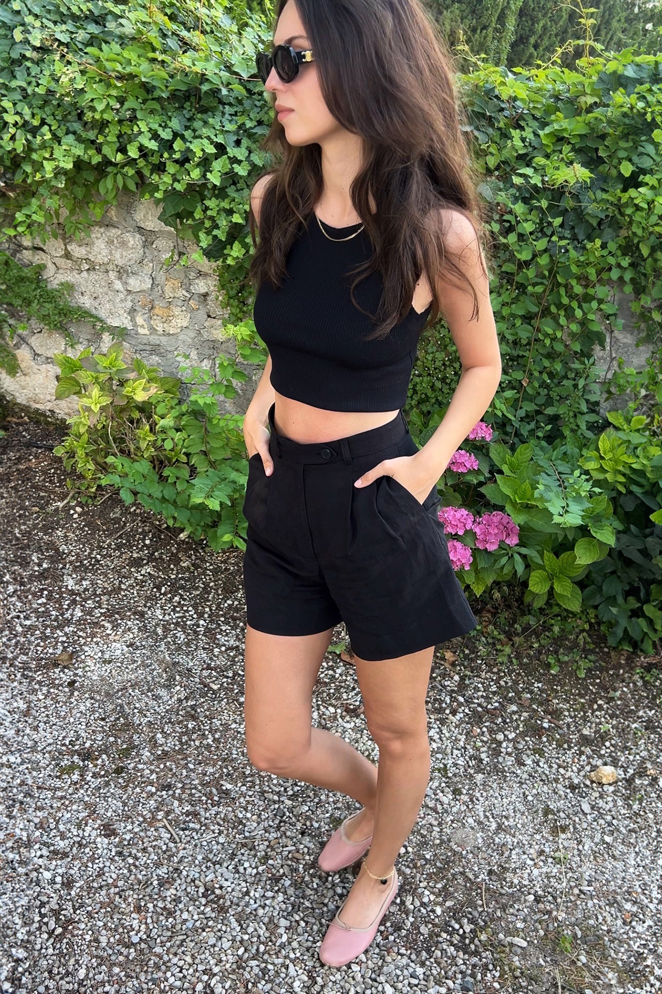 Shorts in Tencel™ & linen / 09 / 12 / onyx black