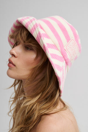 Terry cotton bucket hat / 21 / 09 / pink stripes