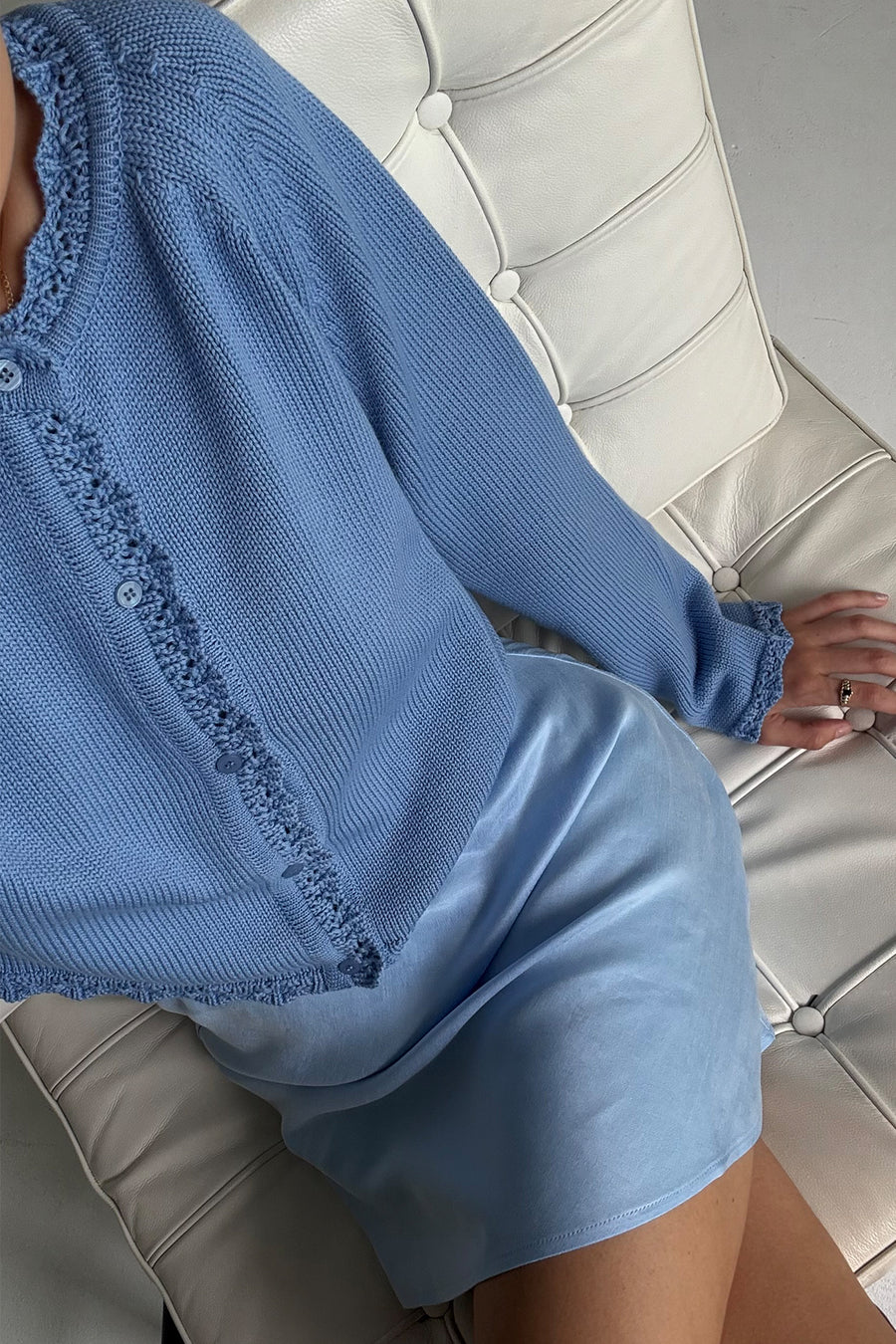Skirt in viscose & lyocell blend / 07 / 16 / sky blue