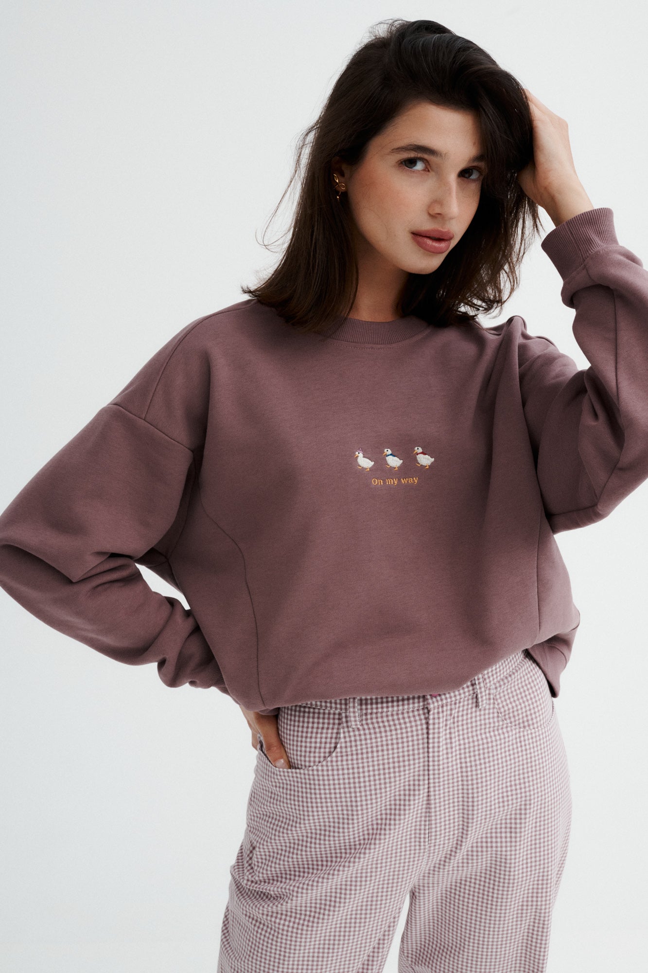 Sweatshirt in cotton / 17 / 19 / dusty mauve