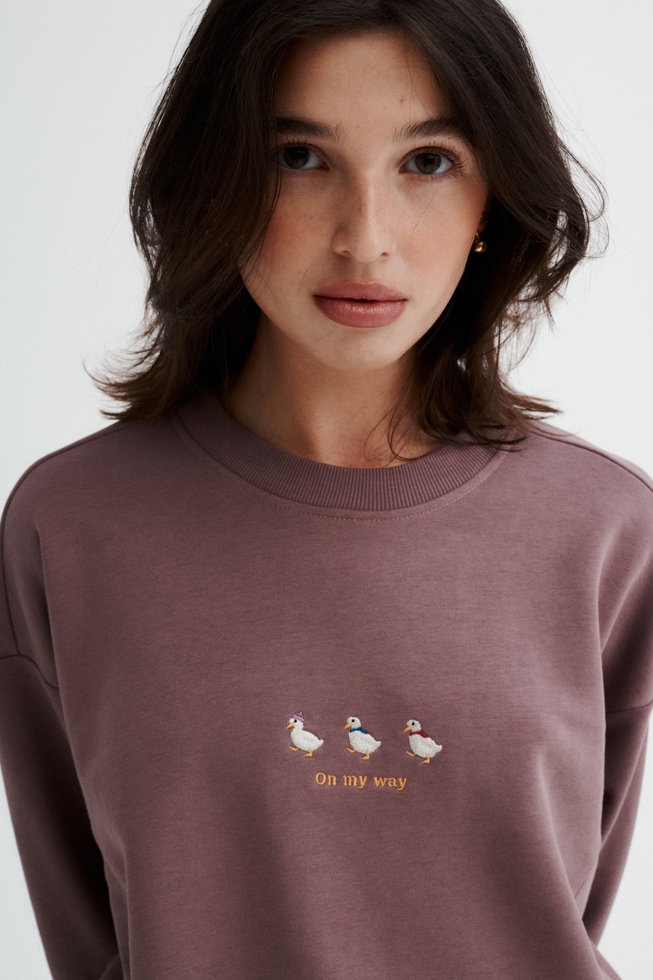 Sweatshirt in cotton / 17 / 19 / dusty mauve