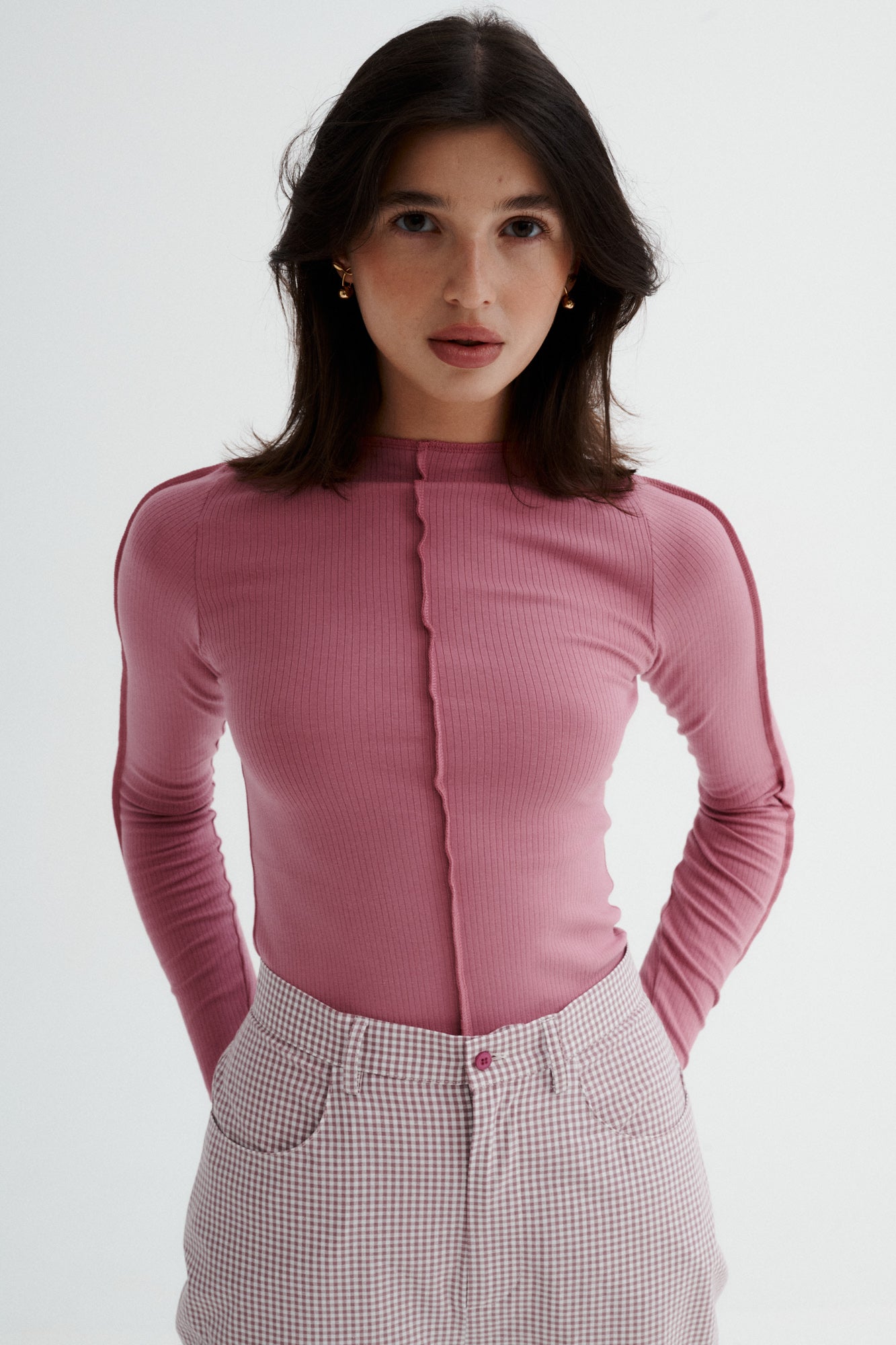 Longsleeve in organic cotton / 14 / 02 / aurora pink