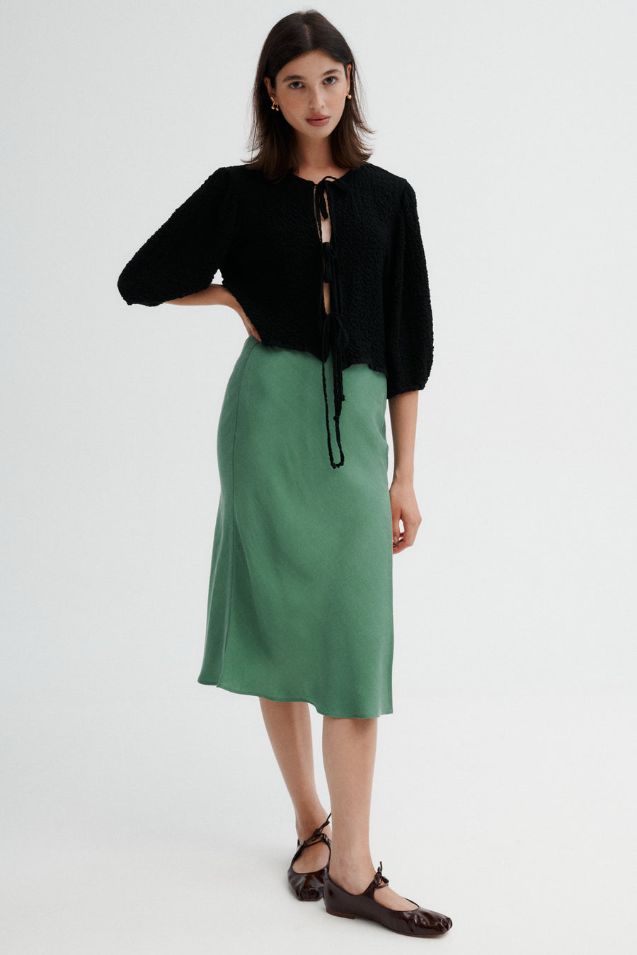 Viscose & Lyocell blend skirt / 07 / 10 / mint