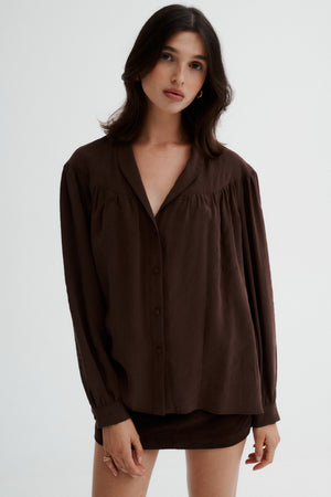 Modal shirt / 12 / 12 / dark chocolate