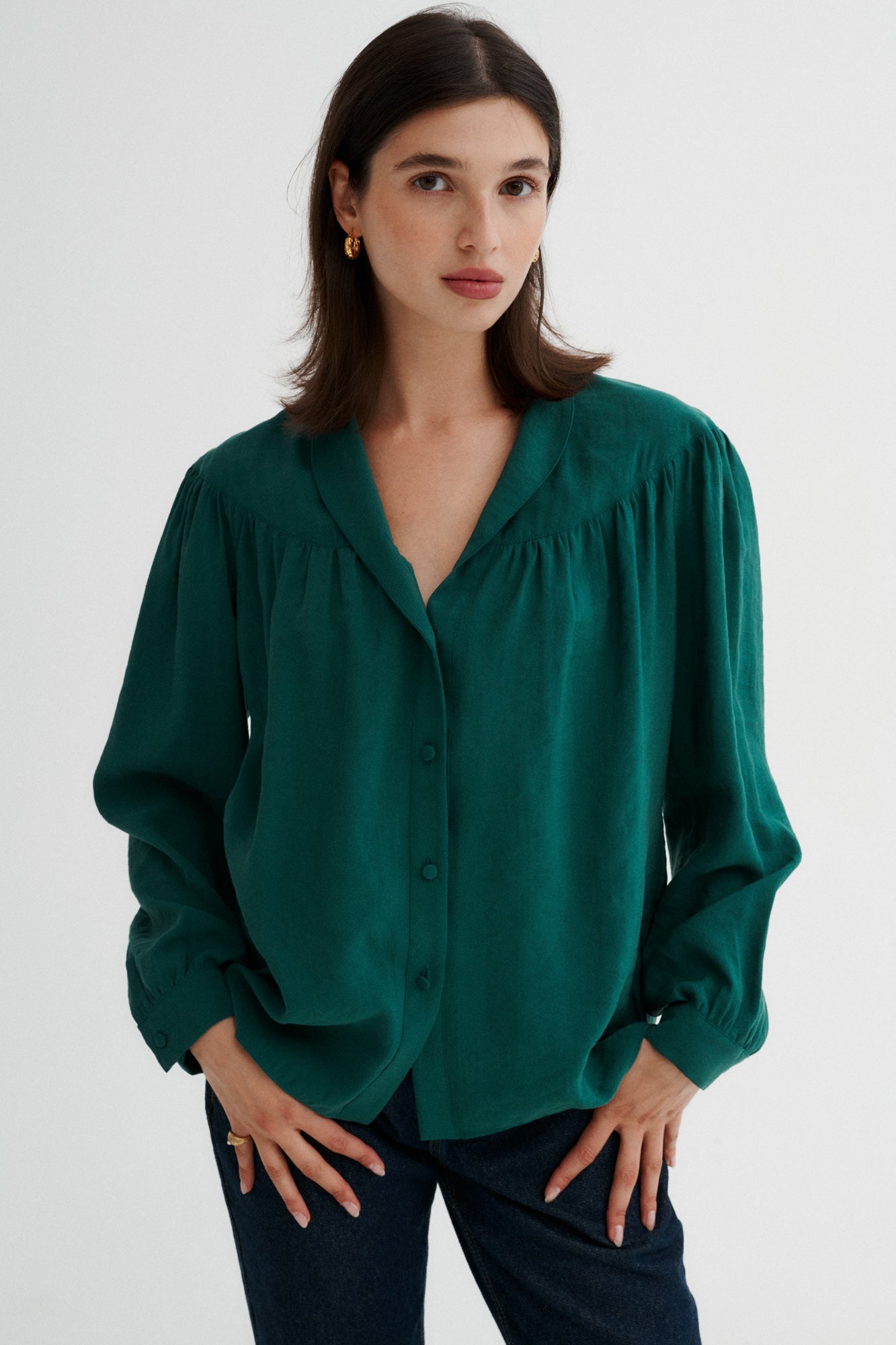 Modal shirt / 12 / 12 / vintage green