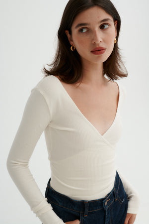 Bodysuit in organic cotton / 01 / 06 / cream white