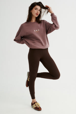 Leggings in organic cotton / 04 / 01 / dark chocolate