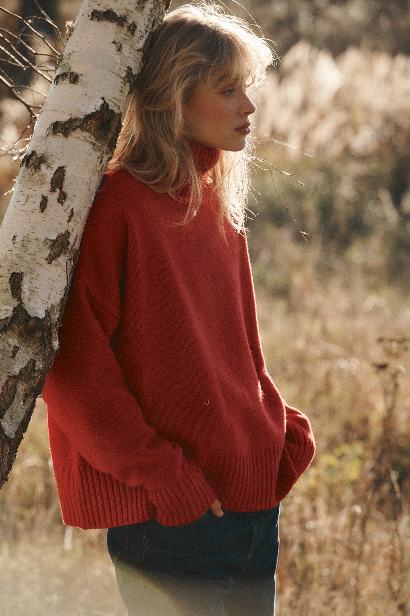 Turtleneck in wool / 16 / 16 / orchid red