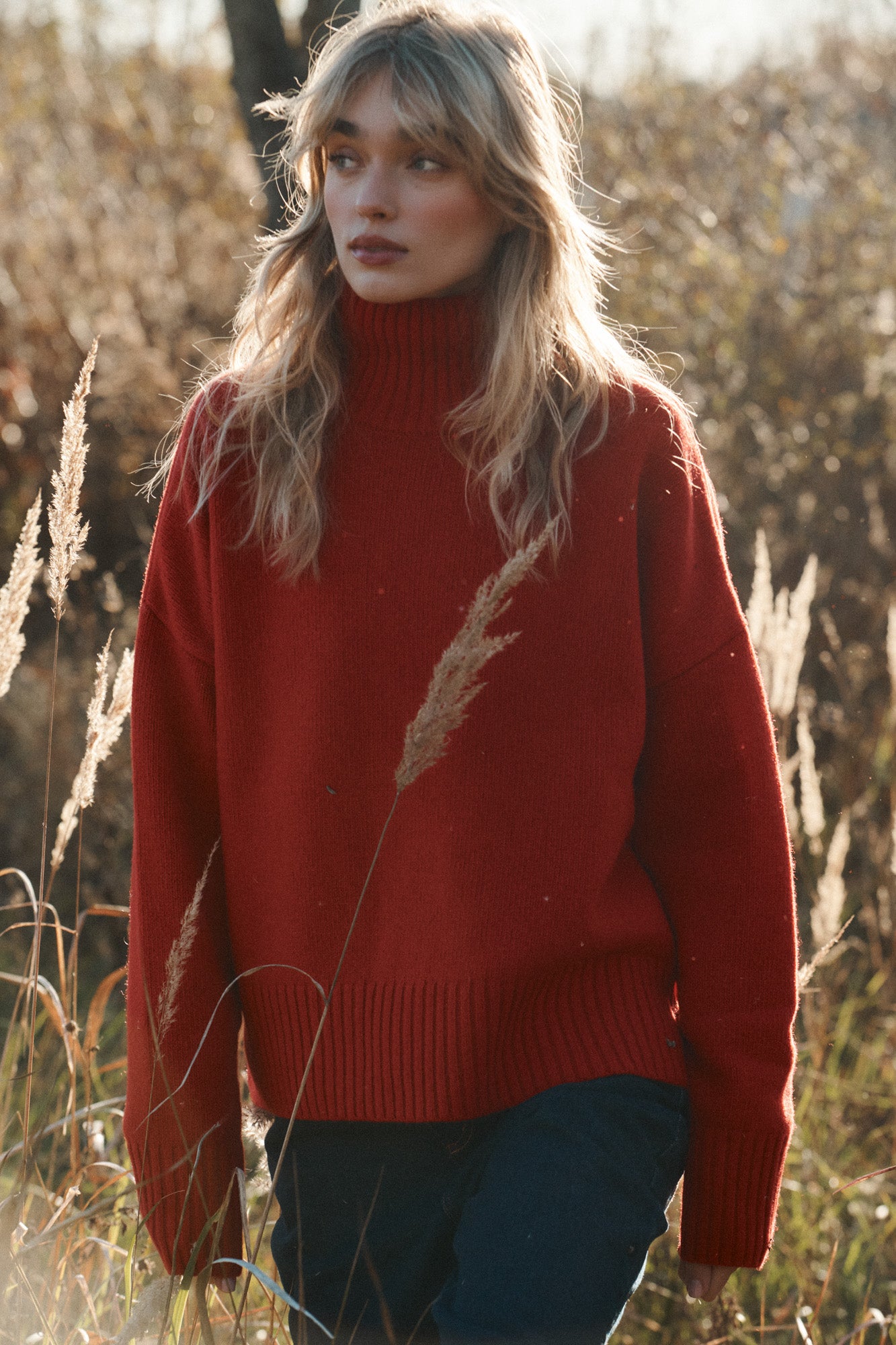 Turtleneck in wool / 16 / 16 / orchid red