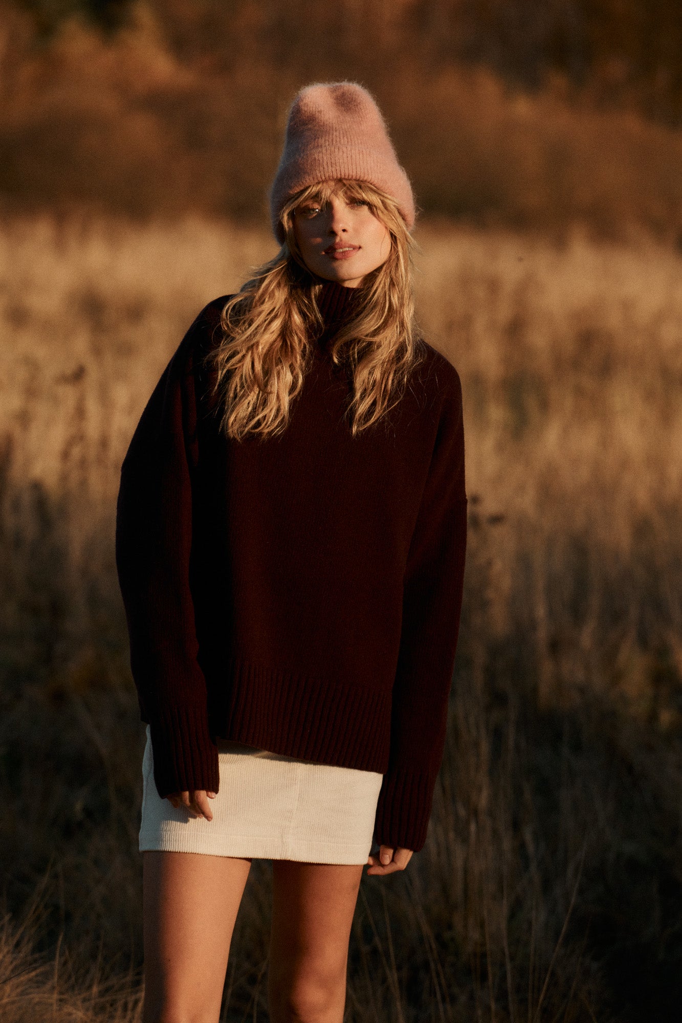 Beanie in mohair & alpaca blend / 21 / 15 / cherry blossom