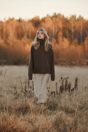 Skirt in viscose & lyocell blend / 07 / 13 / dust storm