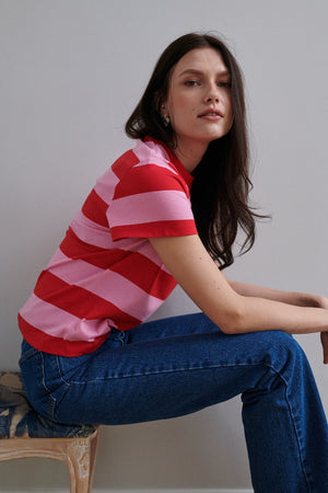 T-shirt in cotton / 13 / 29 / candy stripes