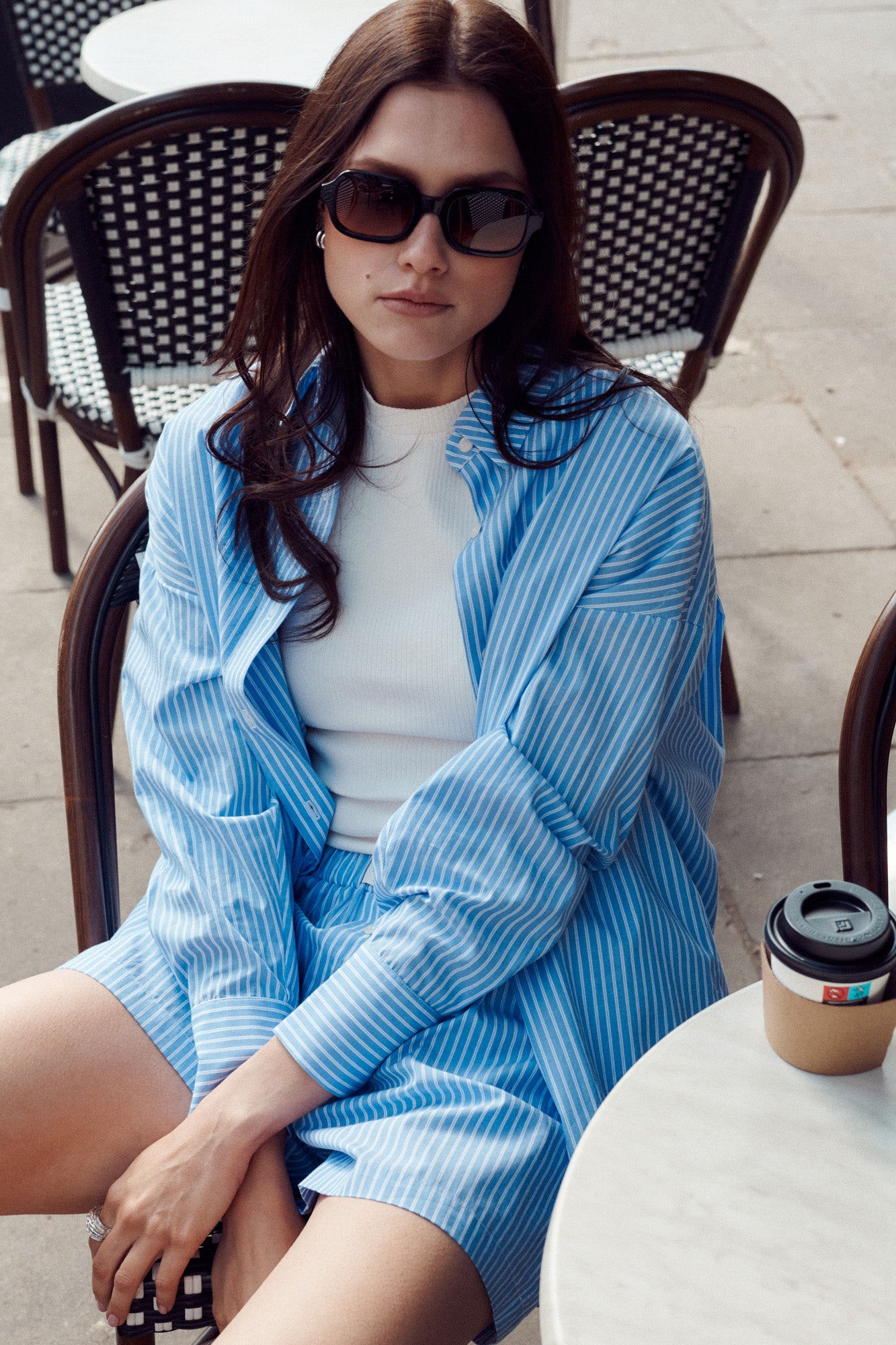 Shirt in cotton / 12 / 16 / blue stripes