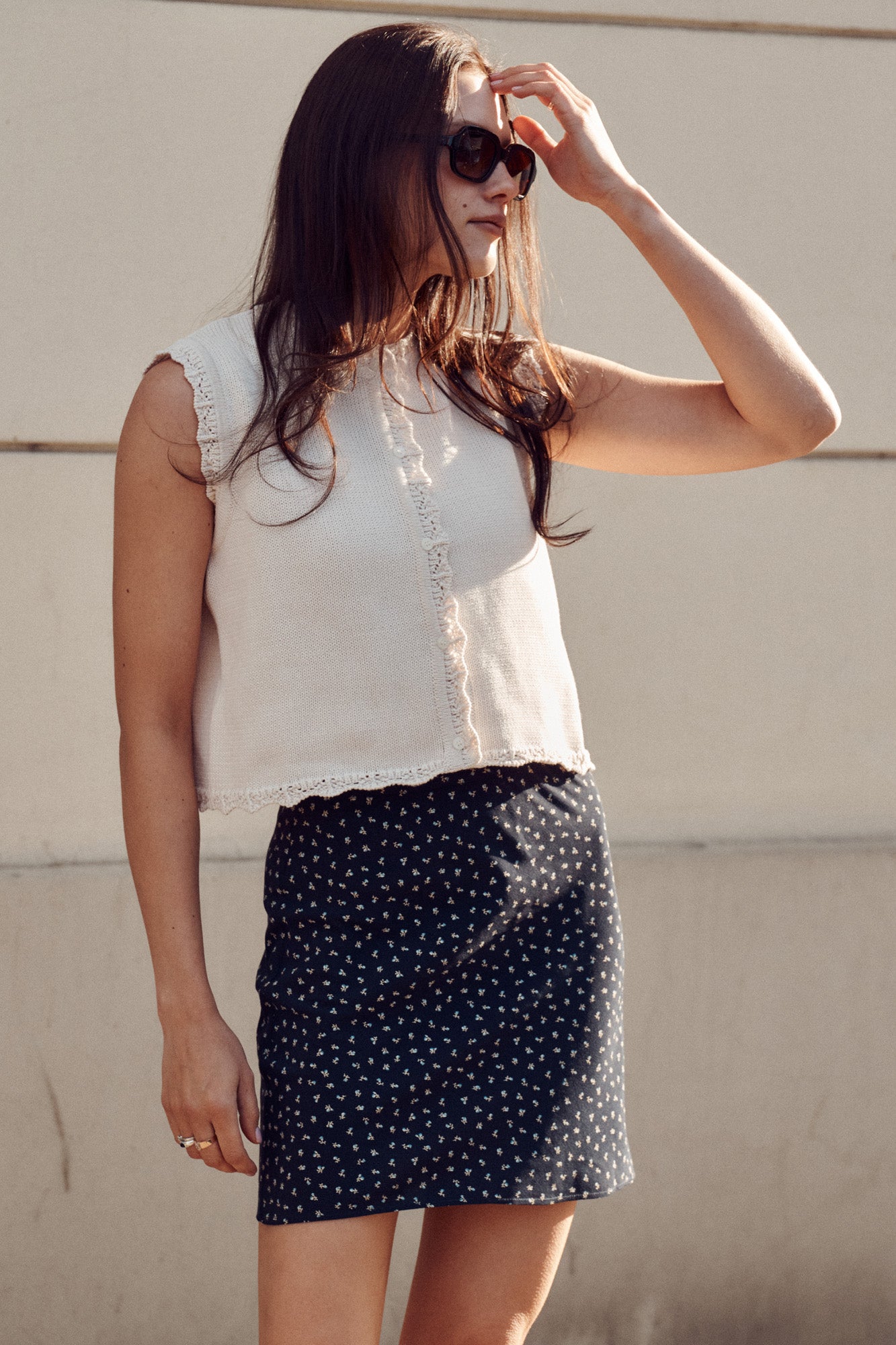 Vest in organic cotton / 22 / 01 / cream white