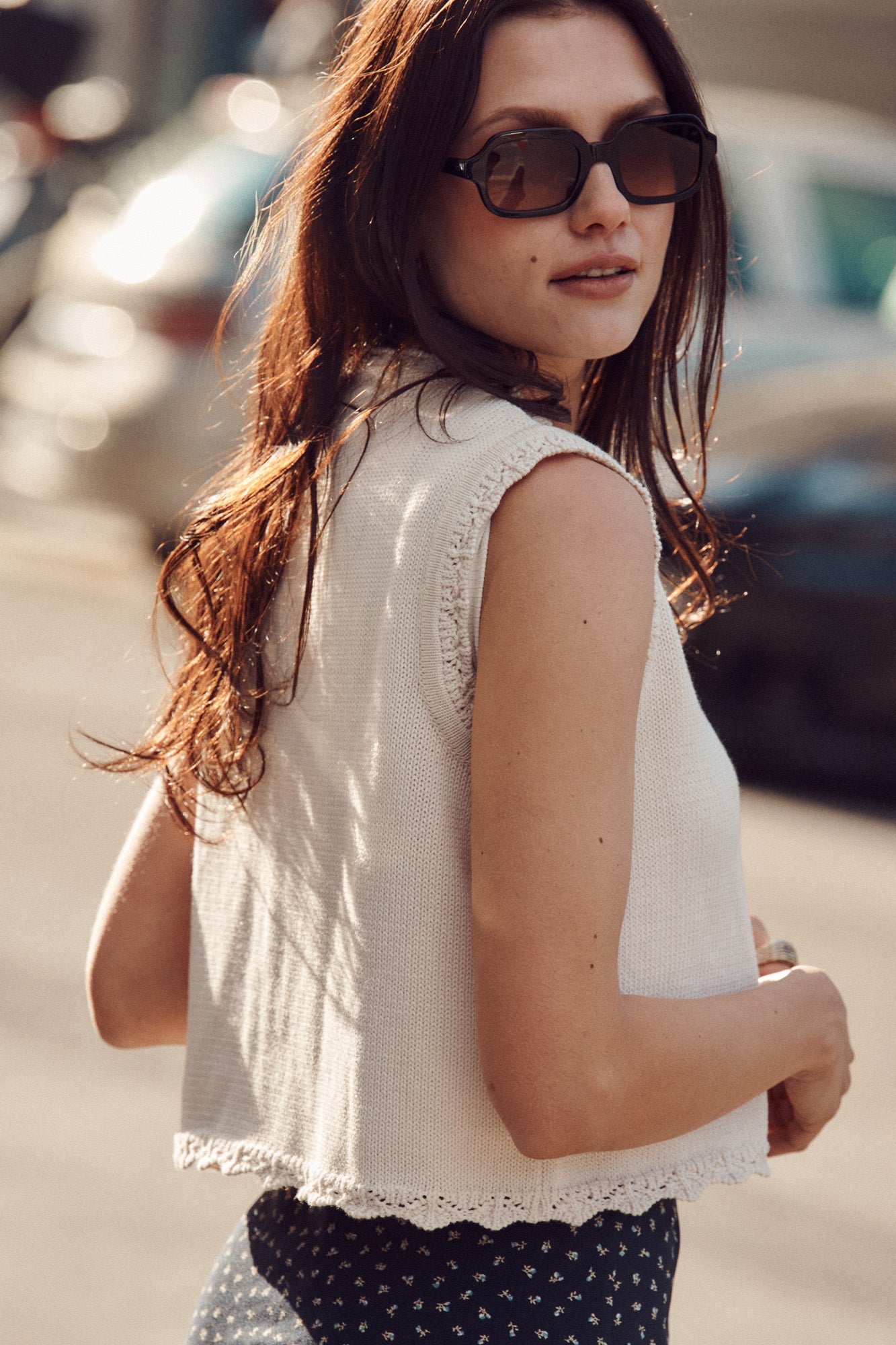 Vest in organic cotton / 22 / 01 / cream white
