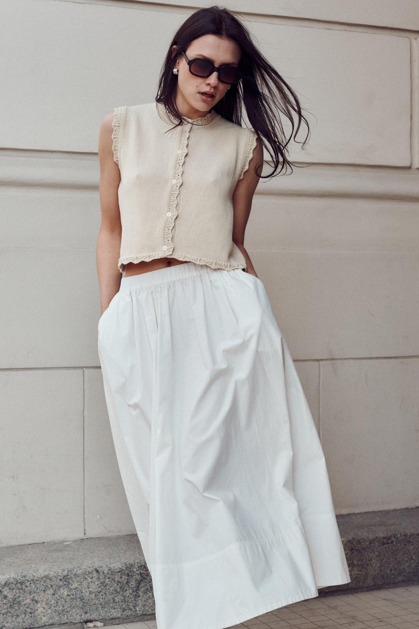 Vest in organic cotton / 22 / 01 / light butter
