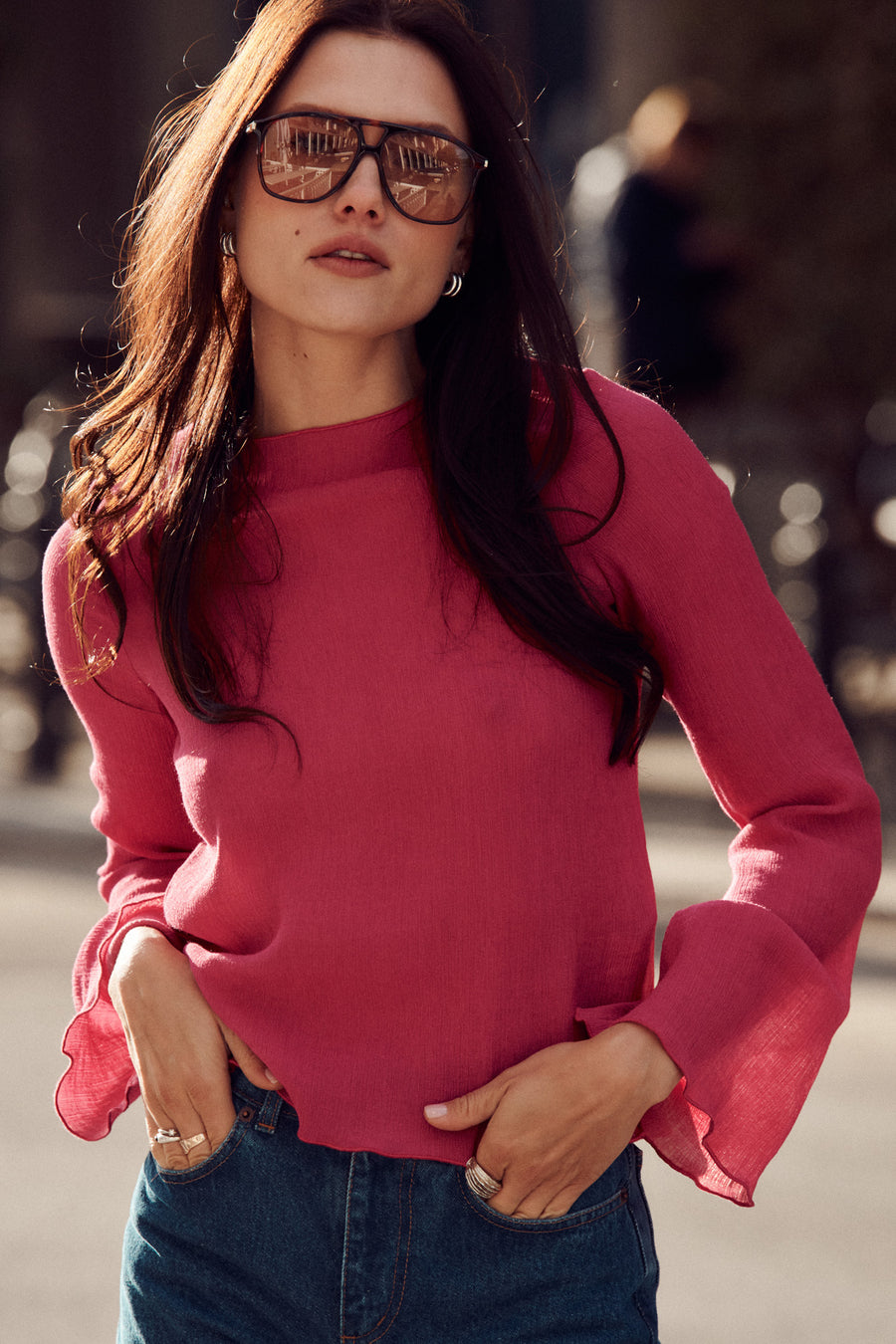 Blouse in viscose / 12 / 21 / wild orchid