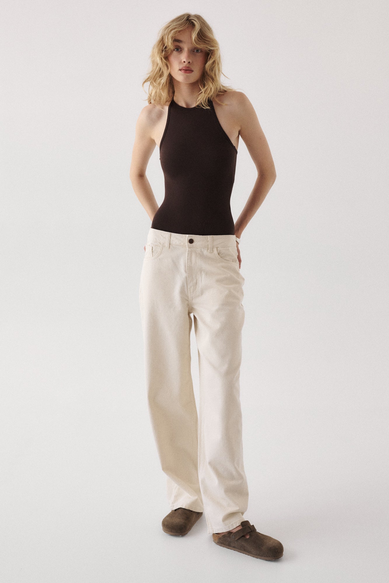Bodysuit in viscose / 01 / 43 / ebony wood