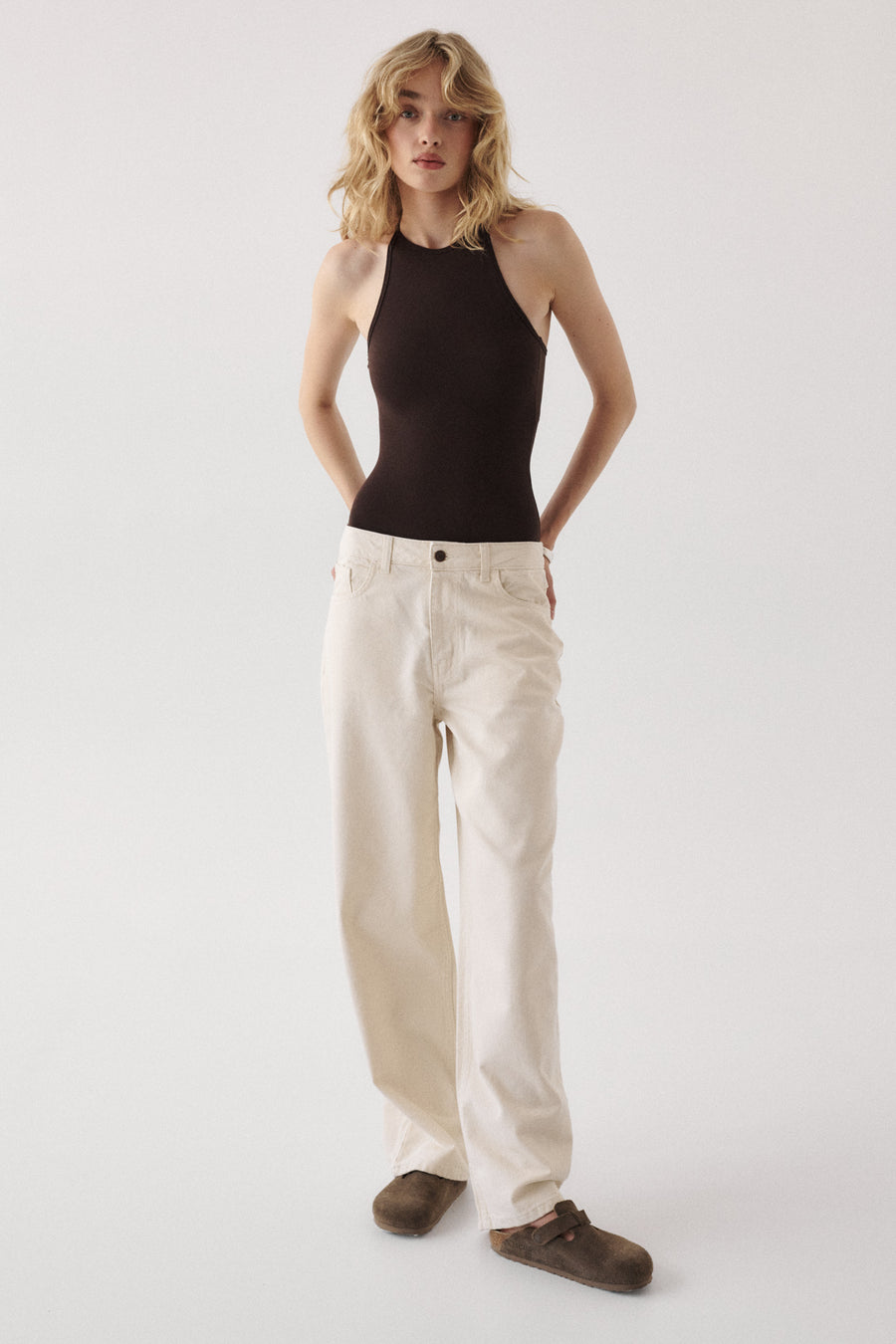 Bodysuit in viscose / 01 / 43 / ebony wood