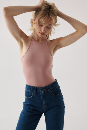 Bodysuit in viscose / 01 / 43 / dusty rose