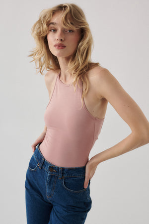 Bodysuit in viscose / 01 / 43 / dusty rose