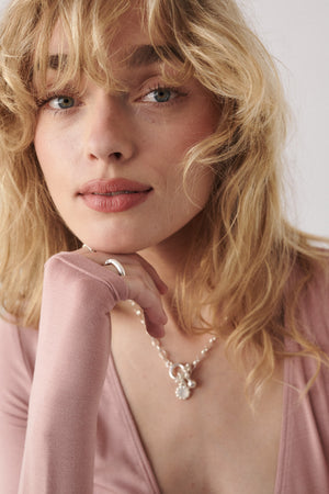 Longsleeve in viscose / 14 / 28 / dusty rose