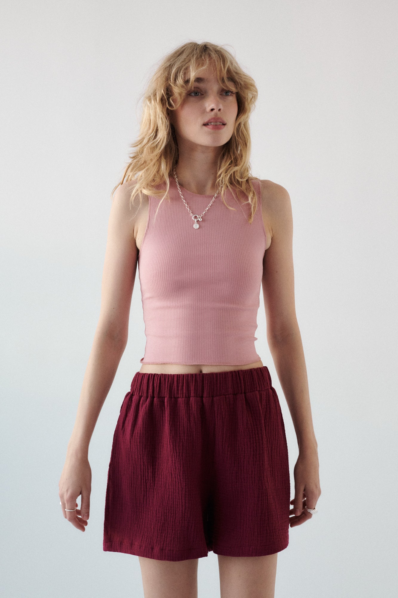 Muslin shorts / 09 / 08 / dark raspberry