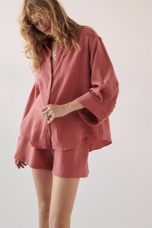 Muslin shirt / 12 / 02 / raspberry pink