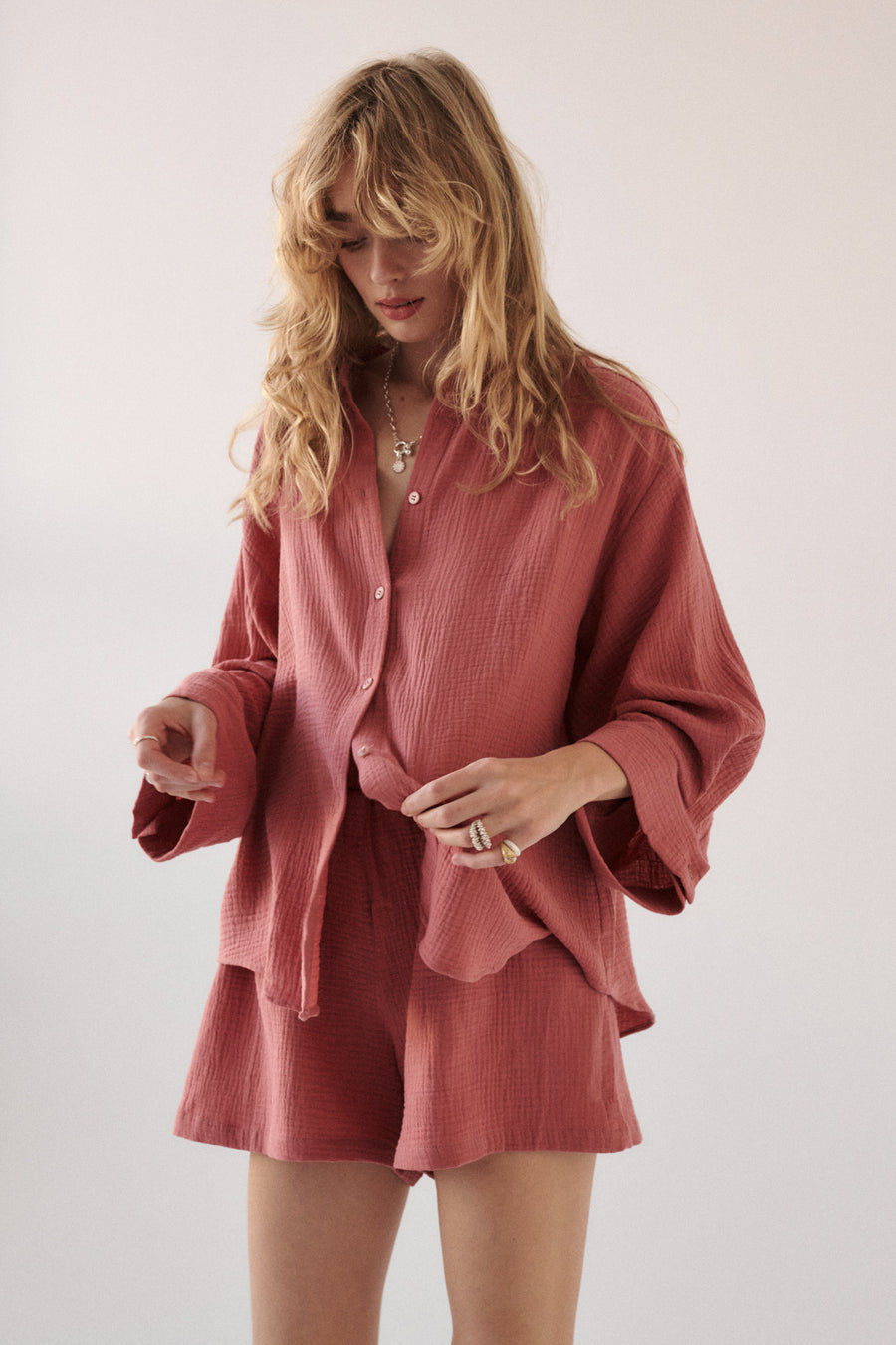 Muslin shirt / 12 / 02 / raspberry pink
