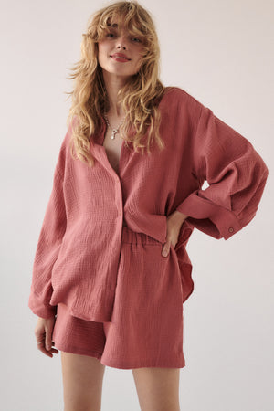 Muslin shirt / 12 / 02 / raspberry pink
