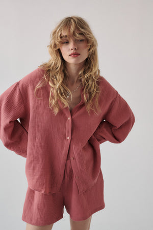 Muslin shirt / 12 / 02 / raspberry pink