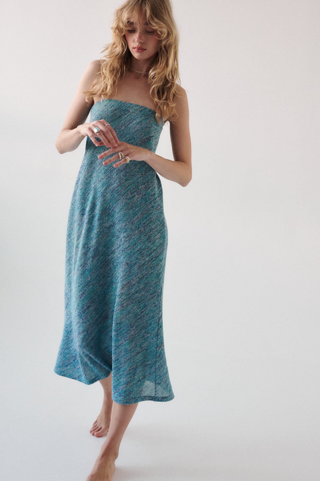 Knitted skirt in viscose / 07 / 19 / shimmery wave
