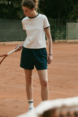 Shorts in organic cotton / 09 / 15 / silent blue