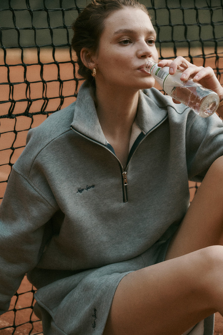 Sweatshirt in organic cotton / 17 / 24 / foggy stone