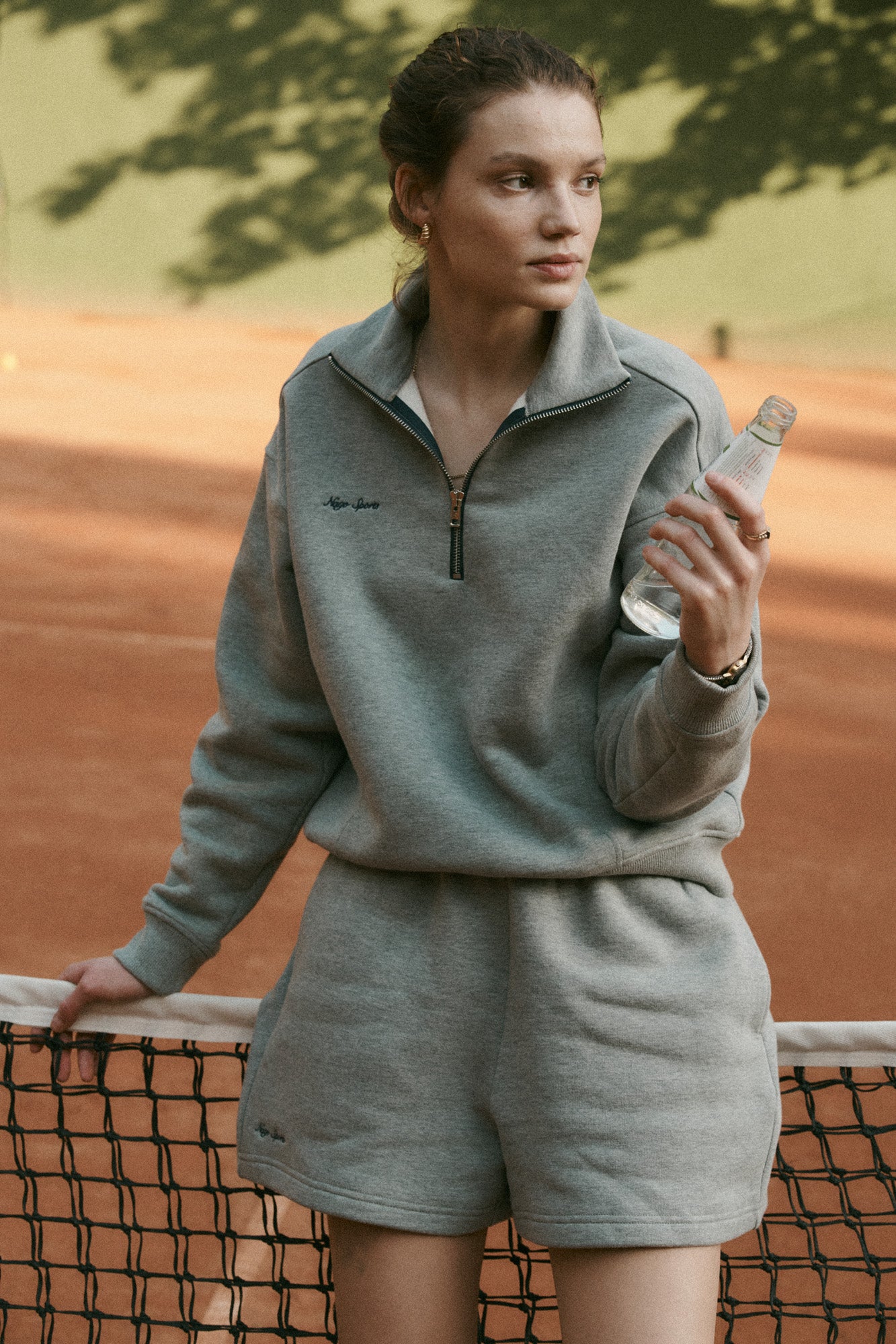 Sweatshirt in organic cotton / 17 / 24 / foggy stone