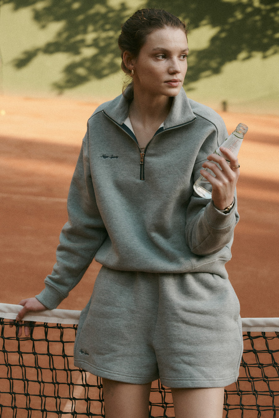 Sweatshirt in organic cotton / 17 / 24 / foggy stone