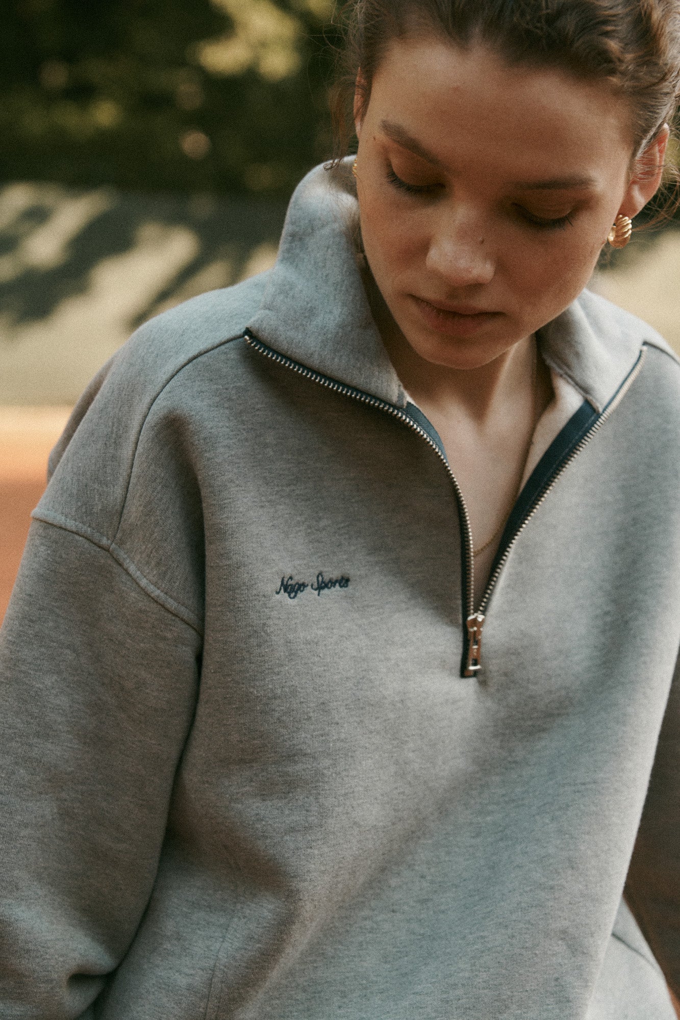 Sweatshirt in organic cotton / 17 / 24 / foggy stone