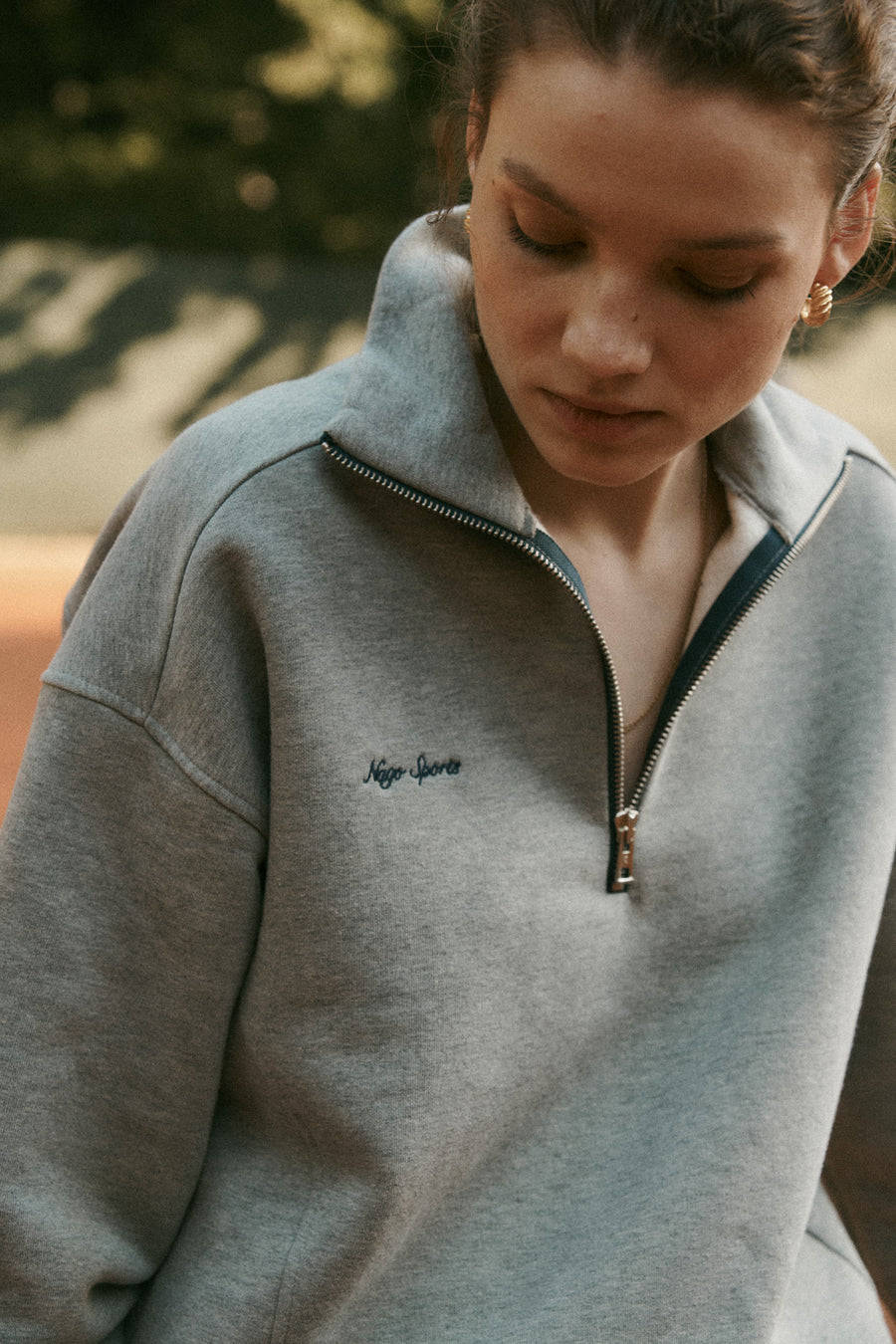 Sweatshirt in organic cotton / 17 / 24 / foggy stone