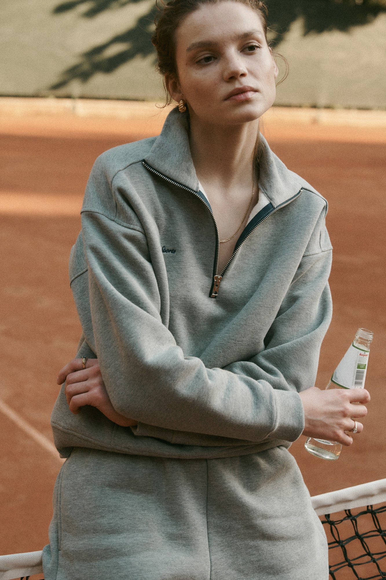 Sweatshirt in organic cotton / 17 / 24 / foggy stone