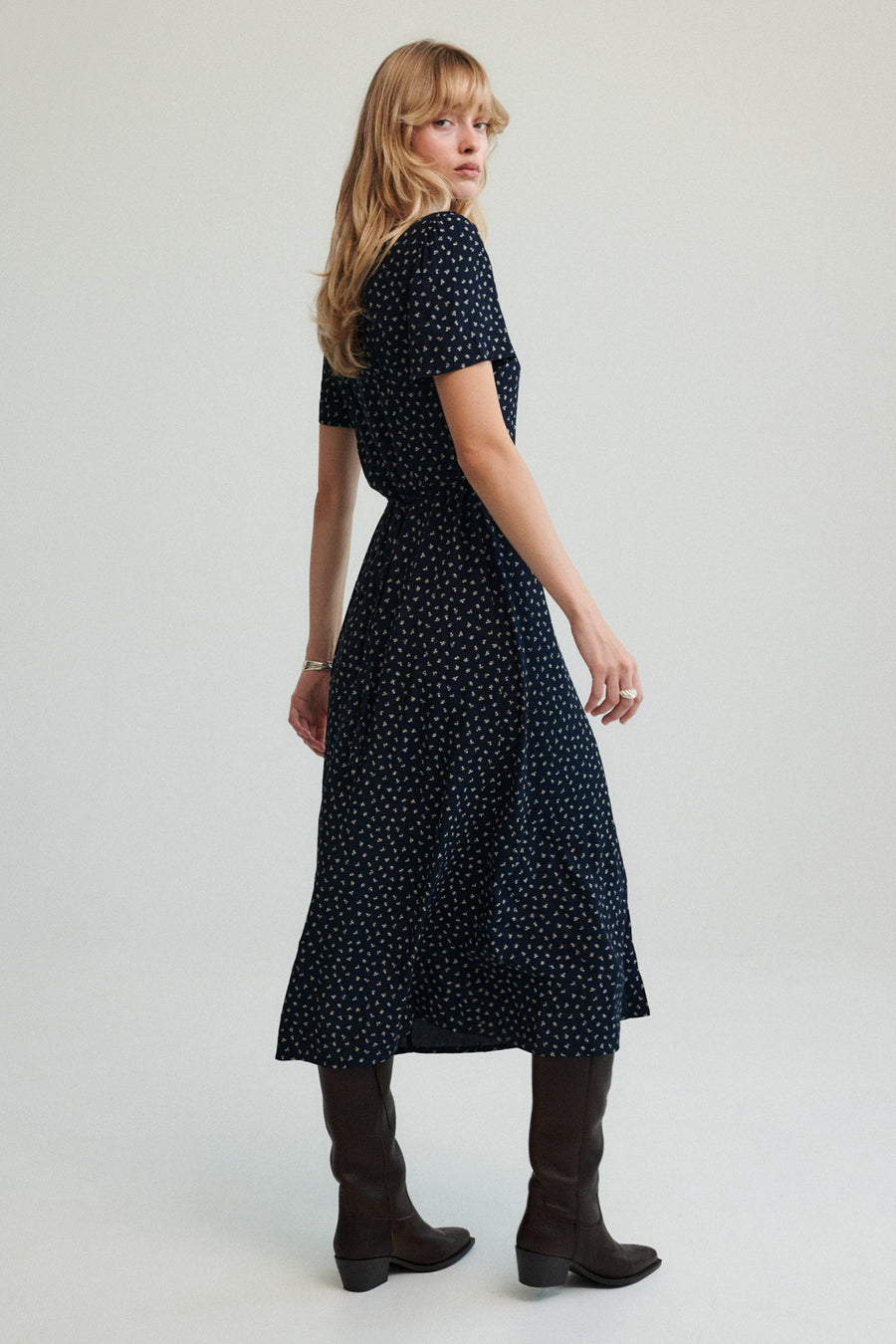 Dress in viscose / 03 / 33 / forget-me-not blue