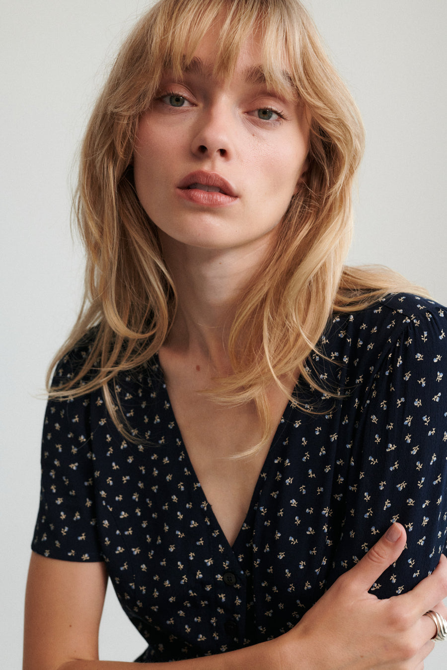 Dress in viscose / 03 / 33 / forget-me-not blue