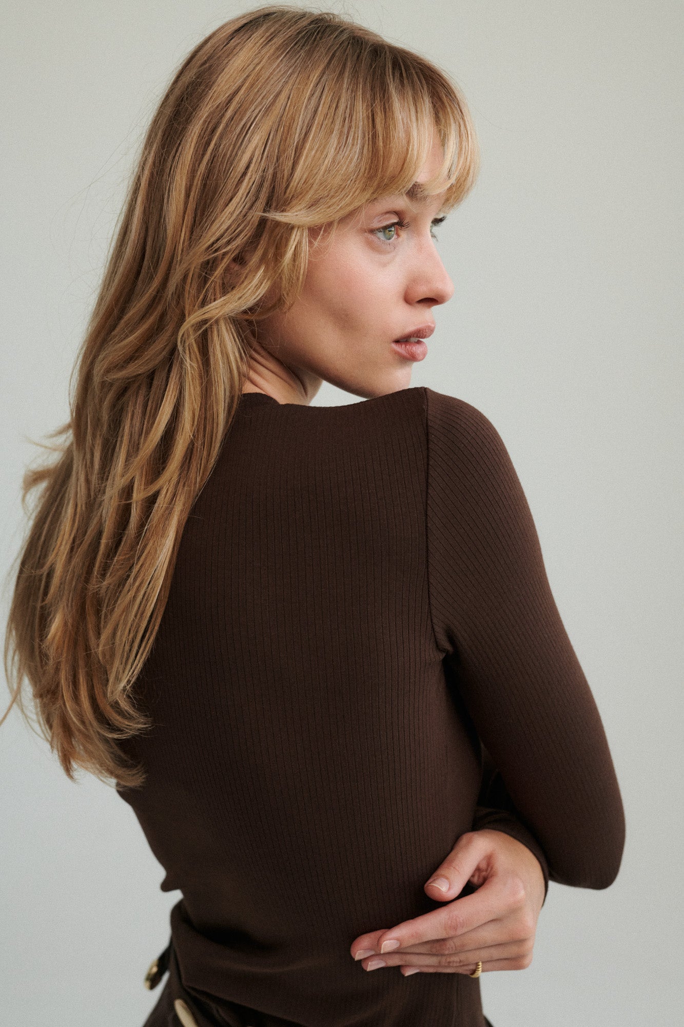 Longsleeve in organic cotton / 14 / 23 / dark chocolate