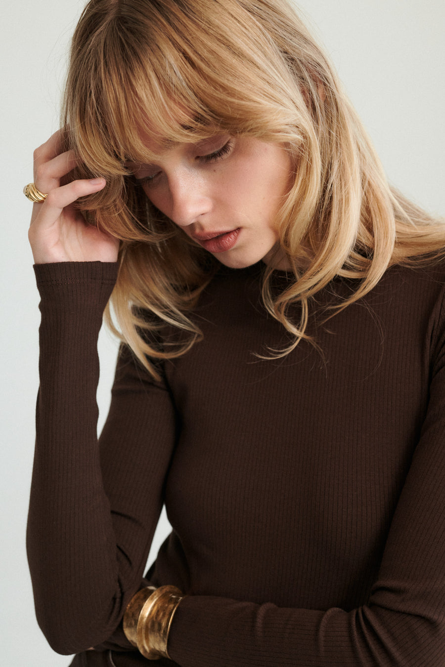 Longsleeve in organic cotton / 14 / 23 / dark chocolate
