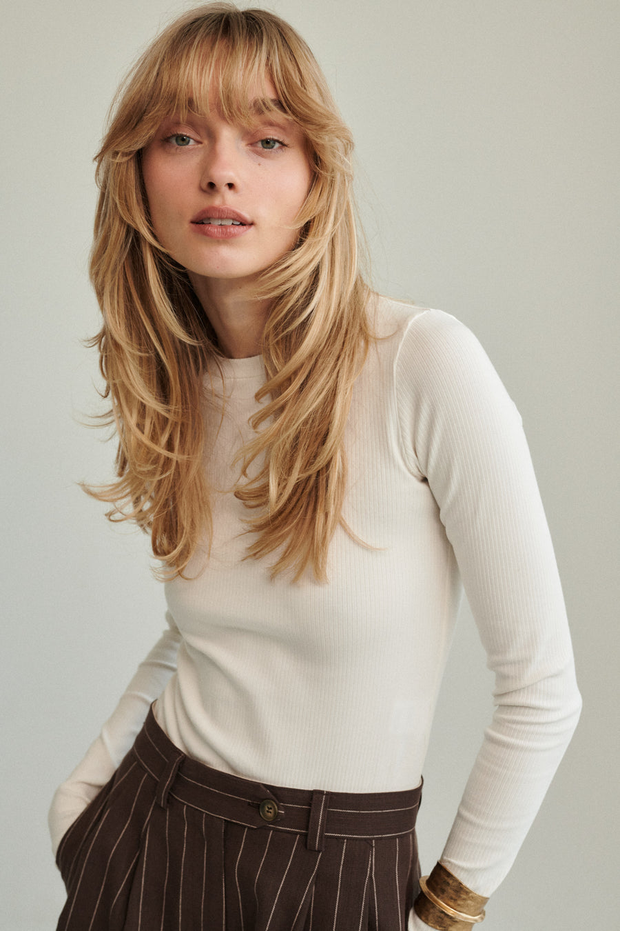 Longsleeve in organic cotton / 14 / 23 / cream white