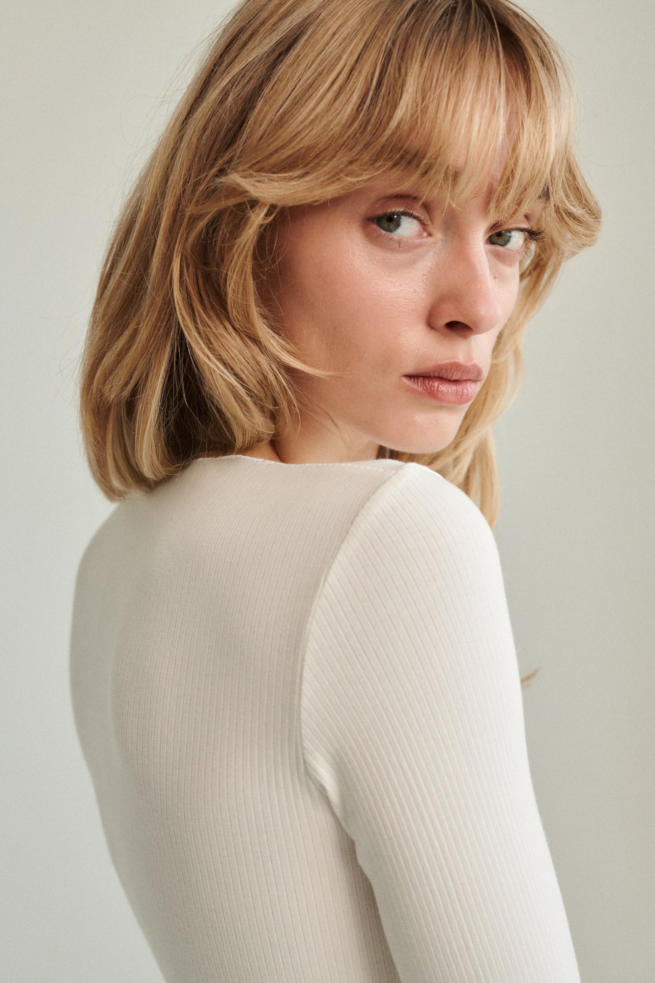 Bodysuit in organic cotton / 01 / 32 / cream white