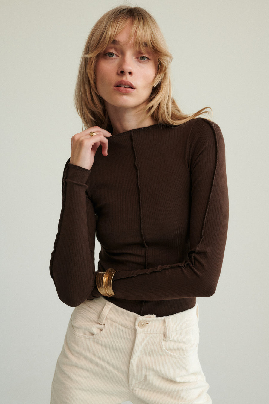 Longsleeve in organic cotton / 14 / 02 / dark chocolate