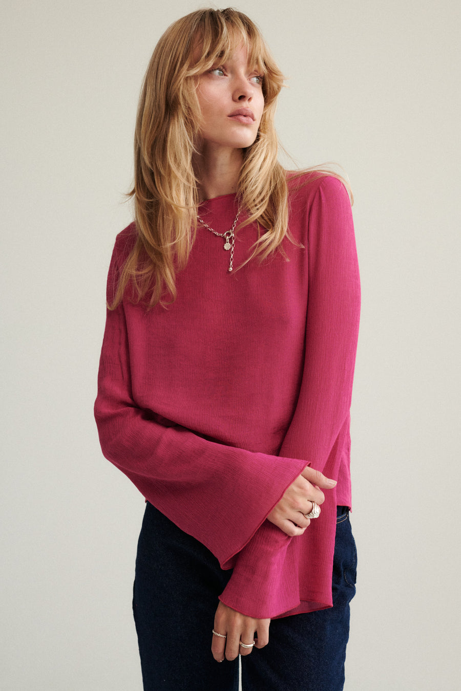 Blouse in viscose / 12 / 21 / wild orchid